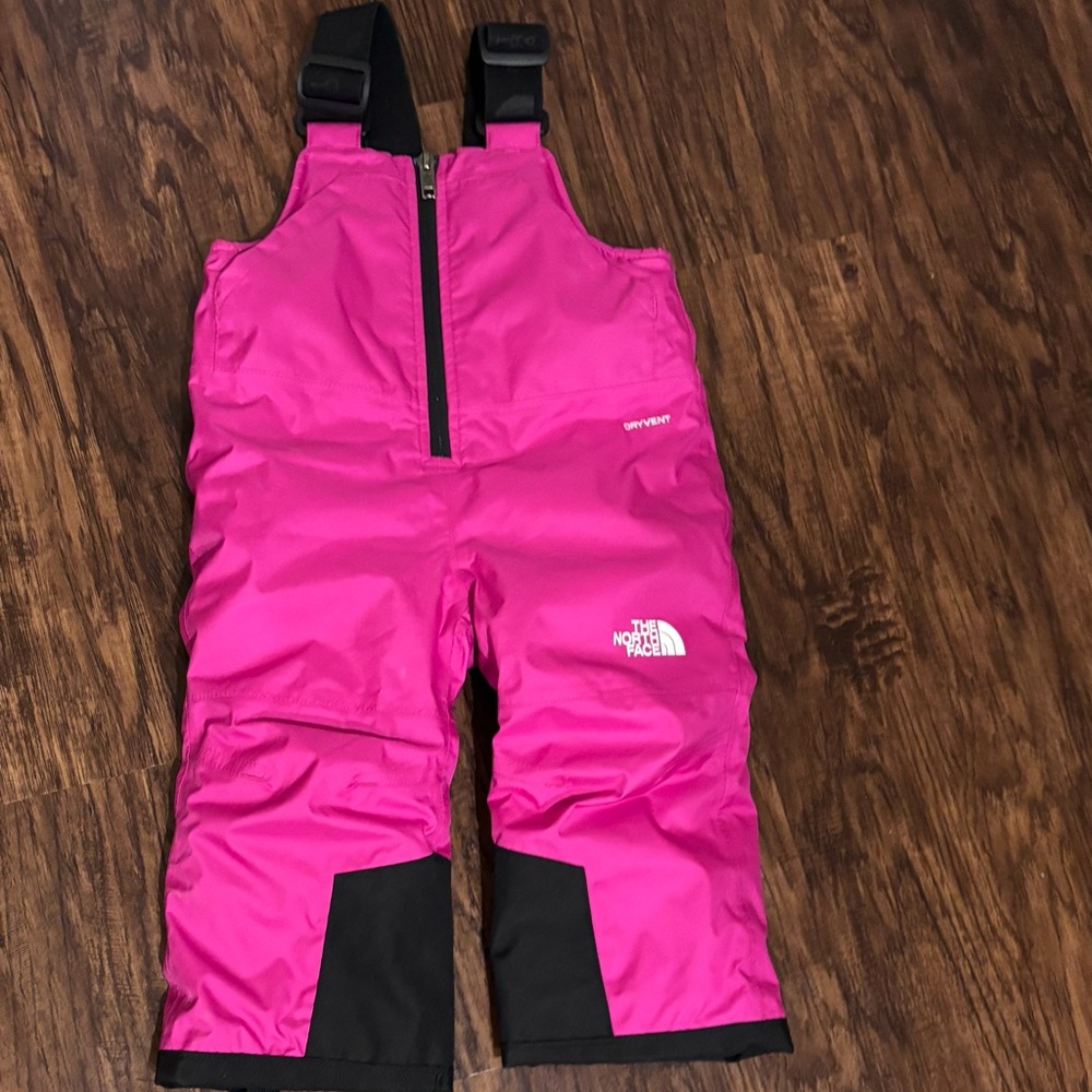 The North Face Black and Pink Kids' Snow Bib